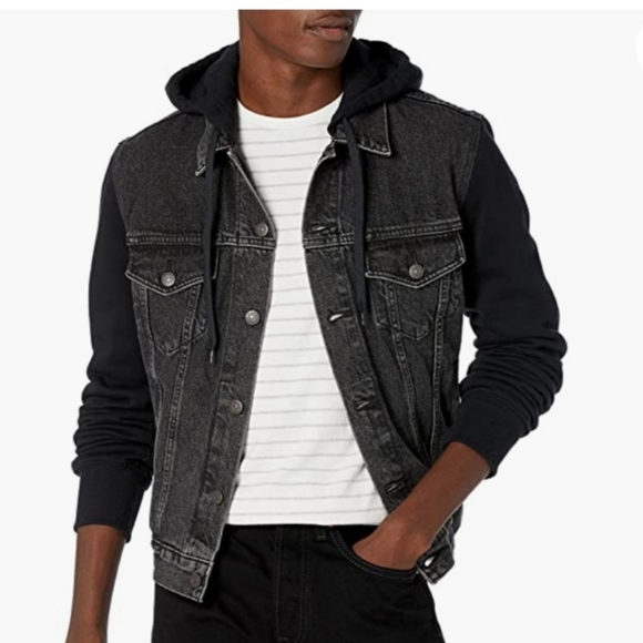 Levi's Strauss trucker black jacket hooded XXL
